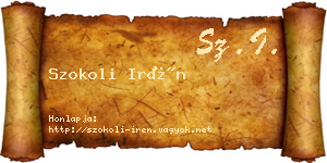 Szokoli Irén névjegykártya