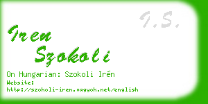 iren szokoli business card